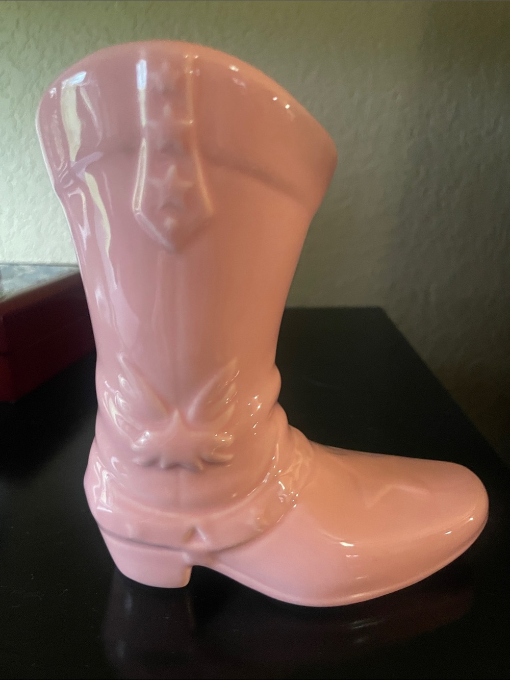 Pink Ceramic Boot Vase - Decorative Home Accent